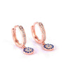 Mini Lucky Evil Eye 925 Sterling Silver Hoop Drop Earrings-Earrings-Innovato Design-Gold-Innovato Design