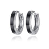 Black Rhodium-Plated 925 Sterling Silver Hip-Hop Hoop Earrings-Earrngs-Innovato Design-Innovato Design