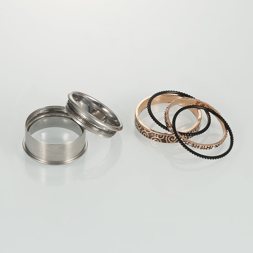 Women Stainless Steel, Aluminum, and Stackable, Rotatable, and Interchangeable Ring-Rings-Innovato Design-6-Innovato Design