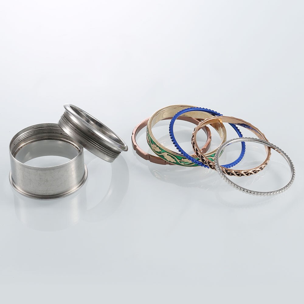 Stainless Steel, Aluminum, and Stackable, Rotatable, and Interchangeable Fashion Ring-Rings-Innovato Design-6-Innovato Design