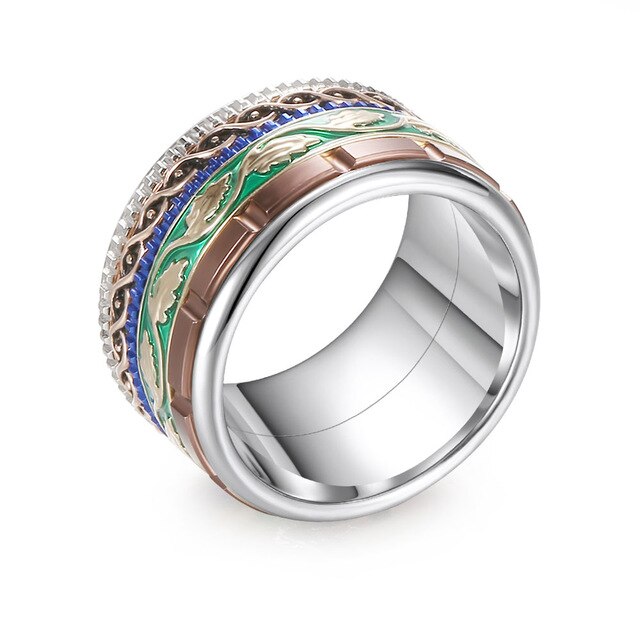Stainless Steel, Aluminum, and Stackable, Rotatable, and Interchangeable Fashion Ring-Rings-Innovato Design-6-Innovato Design