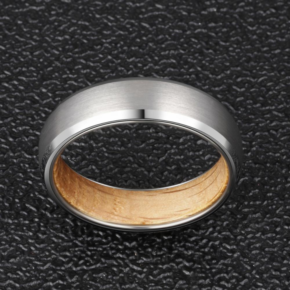 6/8mm Beveled Edges Tungsten with Whiskey Barrel Interior Comfort Fit Wedding Band-Rings-Innovato Design-Black-6mm-6-Innovato Design