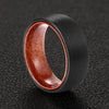 8mm Men Tungsten with Rosewood Interior Comfort Fit Wedding Band