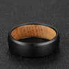6/8mm Beveled Edges Tungsten with Whiskey Barrel Interior Comfort Fit Wedding Band-Rings-Innovato Design-Black-6mm-6-Innovato Design