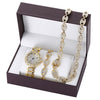 Diamond-Studded Necklace, Bracelet, and Quartz Watch Fashion Hip-hop Jewelry Set-Watches-Innovato Design-Gold 2-Innovato Design
