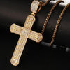 Gemstone-Studded Gold-Plated Cross Bling Stainless Steel Hip-hop Pendant Necklace-Necklaces-Innovato Design-Gold-Snake-Innovato Design