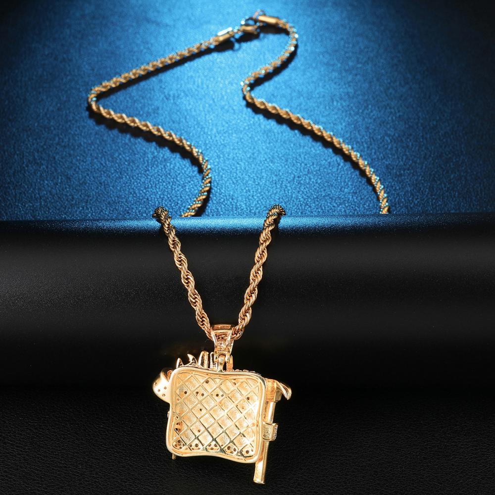 Cubic-Zirconia-Studded Gold-Plated Mechanic Tools Bling Hip-hop Pendant Necklace-Necklaces-Innovato Design-Innovato Design