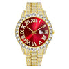 Waterproof Shock-Resistant Diamond-Studded Stainless Steel Band Fashion Hip-hop Quartz Watch-Watches-Innovato Design-Gold Red-Innovato Design