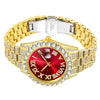 Waterproof Shock-Resistant Diamond-Studded Stainless Steel Band Fashion Hip-hop Quartz Watch-Watches-Innovato Design-Silver Red-Innovato Design