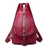 Large Capacity Waterproof Lightweight Chain and Tassel Preppy Style PU Leather Travel Backpack
