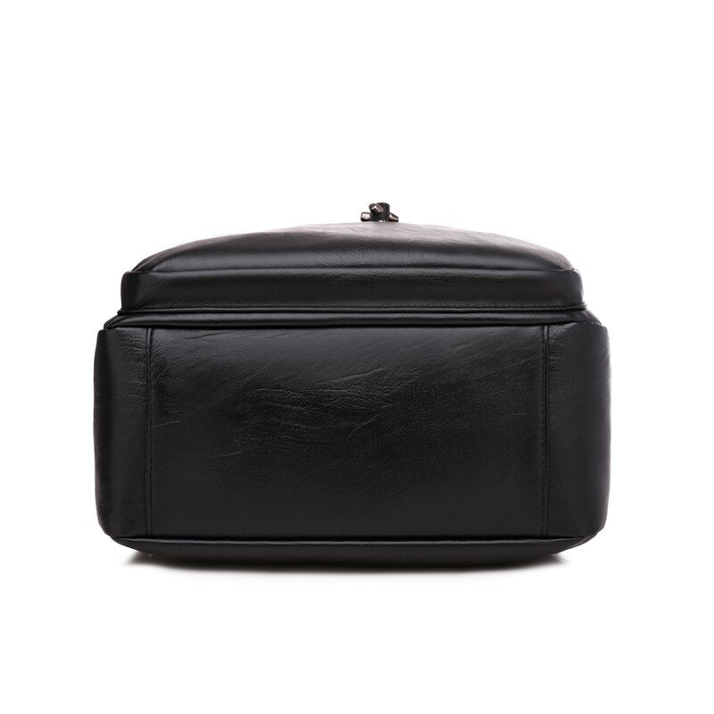 Large Capacity Casual Rivet PU Leather Shoulder Bag, School Bag, and Travel Backpack-Backpacks-Innovato Design-Brown-Innovato Design