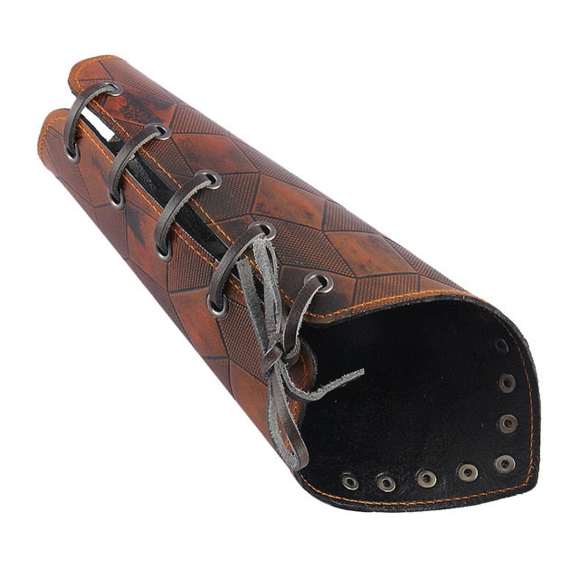 Medieval Unisex Bracers Faux Leather Gauntlet Wristband Bracers Arm Armor-Bracelets-Innovato Design-Red-Innovato Design