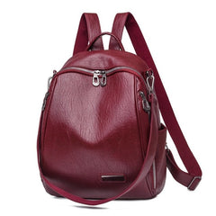 Large Capacity Fashion Quality Leisure Soft Leather Travel Backpack