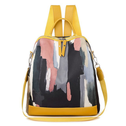 Large Capacity Waterproof Trendy Graffiti Oxford Shoulder Bag, School Bag and Travel Backpack-Backpacks-Innovato Design-Yellow-Innovato Design