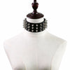 Silver Color Metal Spike Choker Collar Leather Gothic Punk Rock Necklace-Necklaces-Innovato Design-Black-Innovato Design
