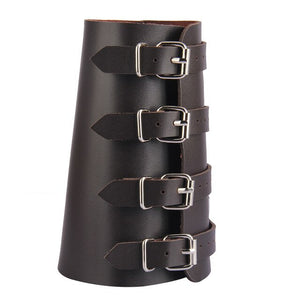 4 Layer Arm Armor Wide Belt Wrap Gauntlet Bracer PU Leather Adjustable Cuff Bracelet-Bracelets-Innovato Design-Dark Brown-Innovato Design