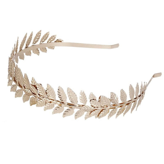Greek Goddess Metallic Leaves Branch Crown Headband Wedding Bridal Tiara-Tiara-Innovato Design-Gold-Innovato Design