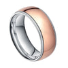 8mm Polished Domed with Grooved Edges Rose-Gold-Plated Titanium Fashion Wedding Band-Rings-Innovato Design-9-Innovato Design