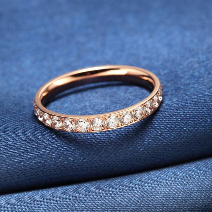 3mm Cubic Zirconia Titanium Fashion Wedding Ring-Rings-Innovato Design-Black-5-Innovato Design