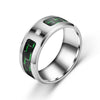 8mm Carbon Fiber and Zirconia Titanium Ring-Rings-Innovato Design-Green-12-Innovato Design