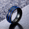 Two-Row Crystal Titanium Wedding Ring-Rings-Innovato Design-Blue-6-Innovato Design