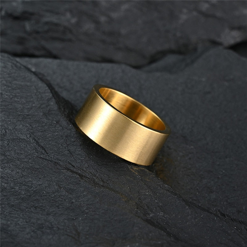 10mm Classic Stainless Steel Retro Ring-Rings-Innovato Design-Gold-7-Innovato Design