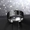 8mm Silver-Plated Horizontal Bars Stainless Steel Vintage Ring-Rings-Innovato Design-7-Innovato Design