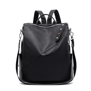 Large Capacity High-Quality Luxury Multifunction Gemstone Leather Travel Bag and School Backpack-Backpacks-Innovato Design-Black-Innovato Design