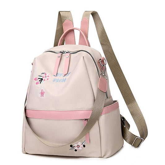 Large Capacity Luxury Designer Multifunction Embroidered Oxford School Bag and Travel Bag-Backpacks-Innovato Design-Khaki-Innovato Design