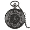 Classic Black Necklace Chain Pendant Pocket Watch-Pocket Watch-Innovato Design-To My Husband-Innovato Design