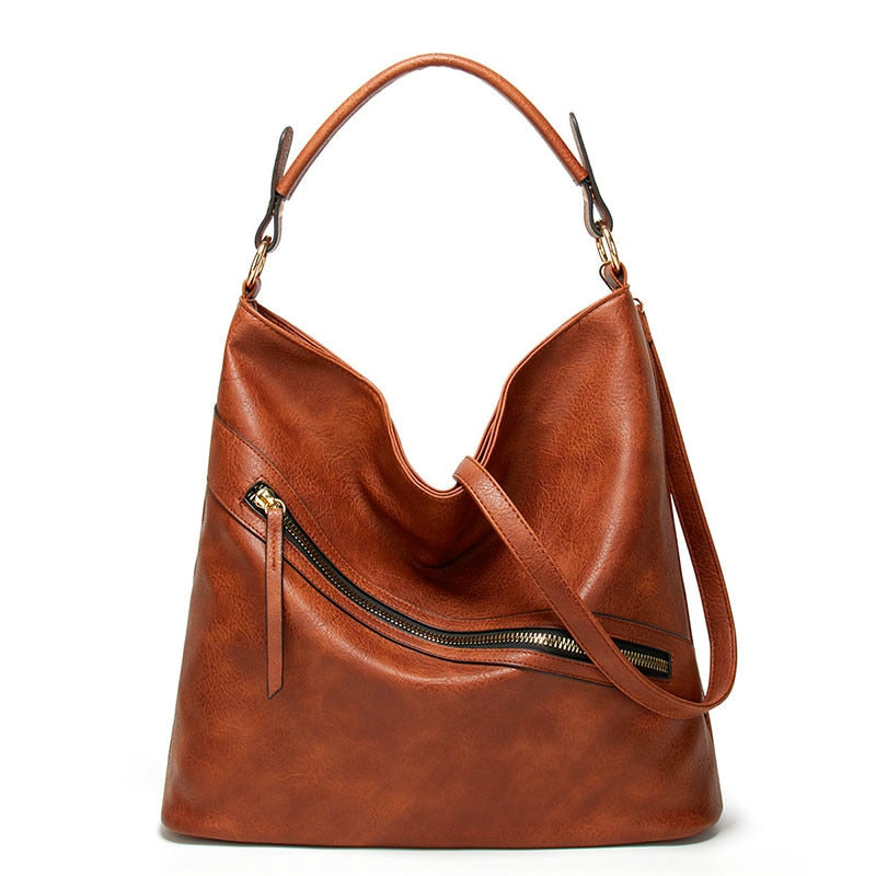 Large PU Leather Tote Bag, Shoulder Bag, Crossbody Bag and Handbag-Handbags-Innovato Design-Khaki-Innovato Design