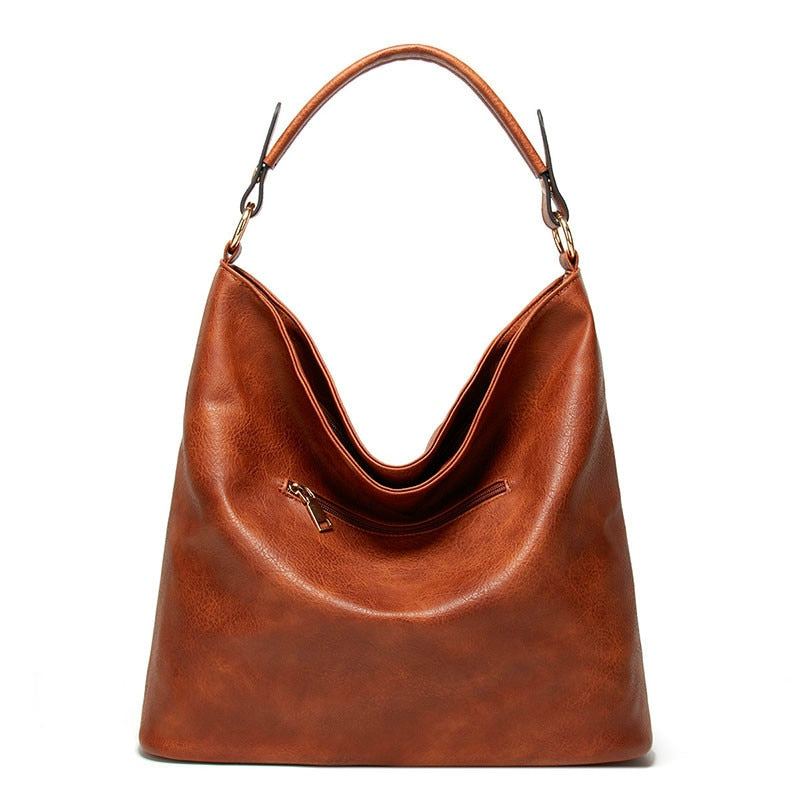 Large PU Leather Tote Bag, Shoulder Bag, Crossbody Bag and Handbag-Handbags-Innovato Design-Khaki-Innovato Design