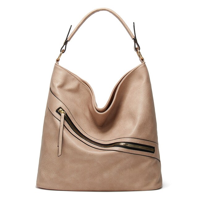 Large PU Leather Tote Bag, Shoulder Bag, Crossbody Bag and Handbag-Handbags-Innovato Design-Khaki-Innovato Design