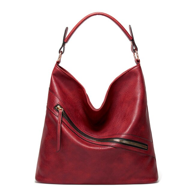 Large PU Leather Tote Bag, Shoulder Bag, Crossbody Bag and Handbag-Handbags-Innovato Design-Burgundy-Innovato Design