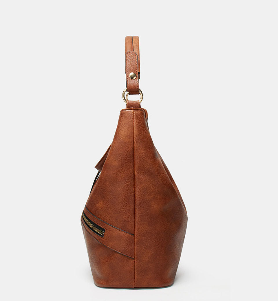 Large PU Leather Tote Bag, Shoulder Bag, Crossbody Bag and Handbag-Handbags-Innovato Design-Khaki-Innovato Design