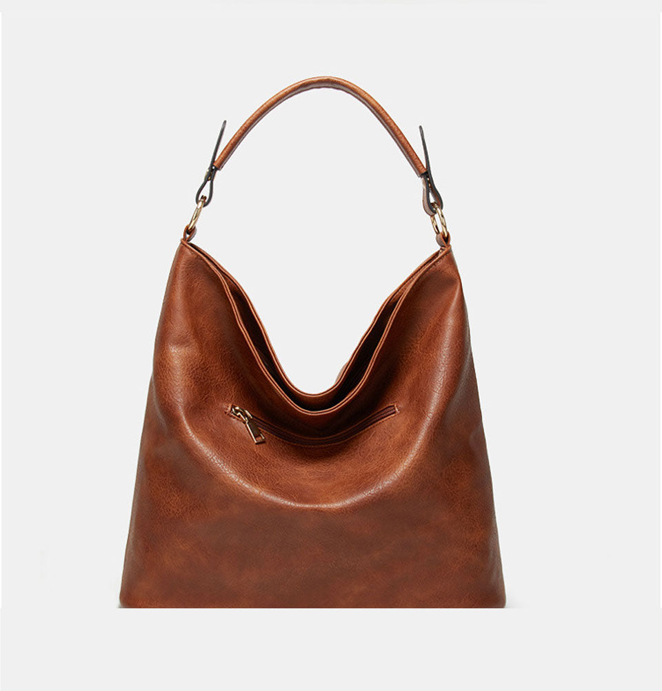 Large PU Leather Tote Bag, Shoulder Bag, Crossbody Bag and Handbag-Handbags-Innovato Design-Khaki-Innovato Design