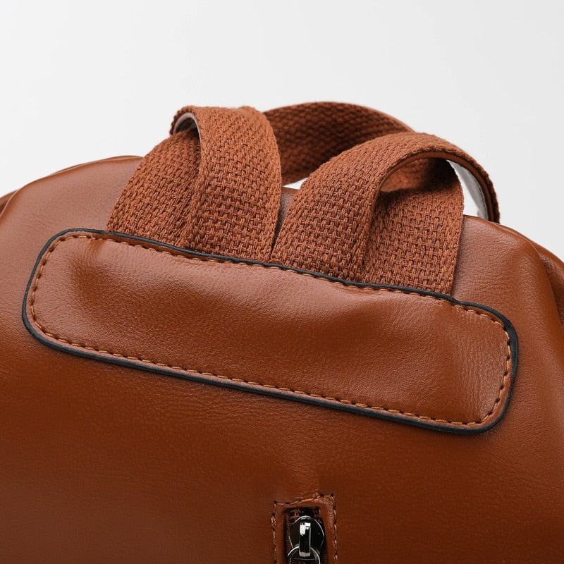 Large Capacity Luxury Casual Leather School Bag and Backpack-Backpacks-Innovato Design-Brown-Innovato Design