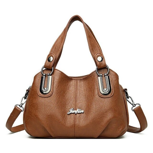 Luxury Designer Vintage Casual Soft Leather Tote Bag, Shoulder Bag and Handbag-Handbags-Innovato Design-Brown-Innovato Design