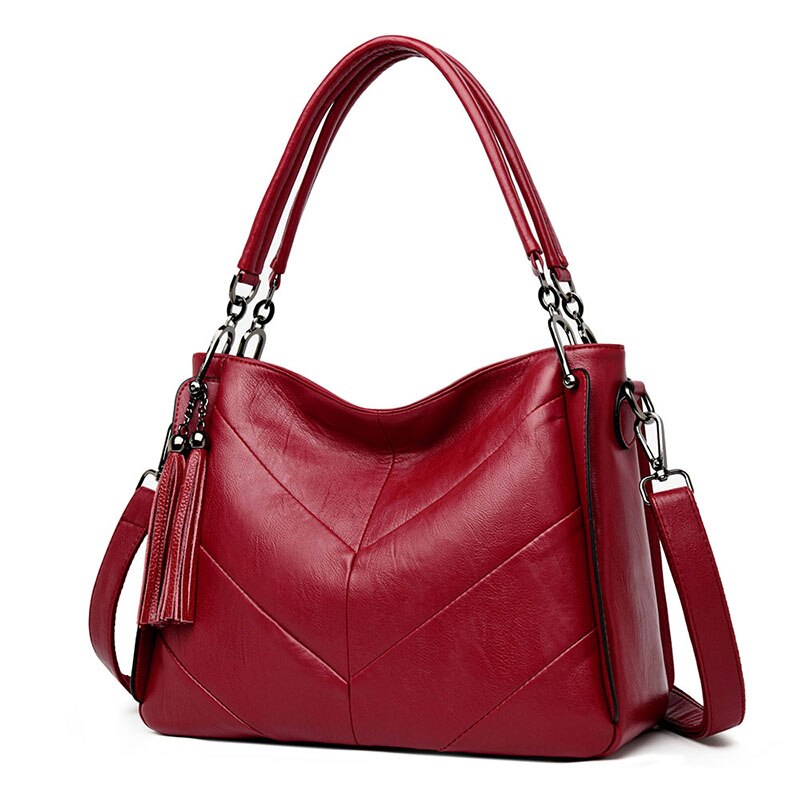 Luxury Designer Vintage Casual Soft Leather Tote Bag, Shoulder Bag and Handbag-Handbags-Innovato Design-Black-Innovato Design