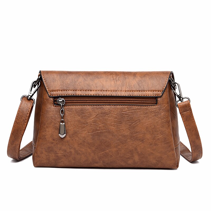 Small Vintage Leather Messenger Bag, Shoulder Bag and Crossbody Bag-Handbags-Innovato Design-Red-Innovato Design