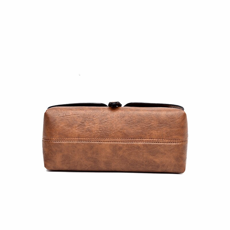 Small Vintage Leather Messenger Bag, Shoulder Bag and Crossbody Bag-Handbags-Innovato Design-Red-Innovato Design