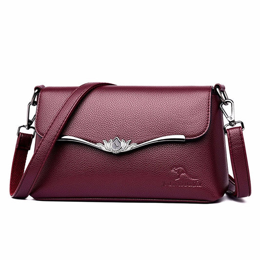 Vintage Leather Crossbody Bag, Shoulder Bag and Handbag-Backpacks-Innovato Design-Red-Innovato Design