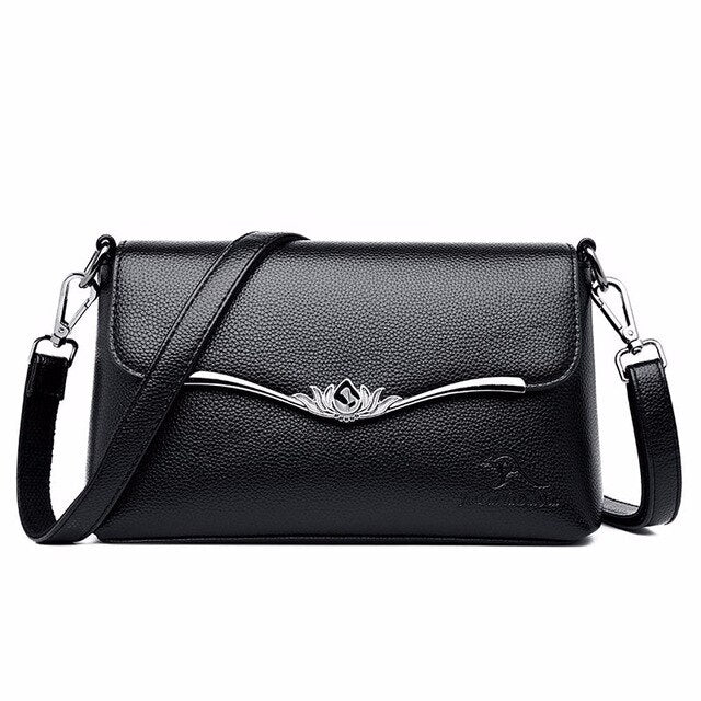 Vintage Leather Crossbody Bag, Shoulder Bag and Handbag-Backpacks-Innovato Design-Black-Innovato Design