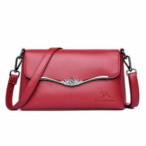 Vintage Leather Crossbody Bag, Shoulder Bag and Handbag-Backpacks-Innovato Design-Red-Innovato Design