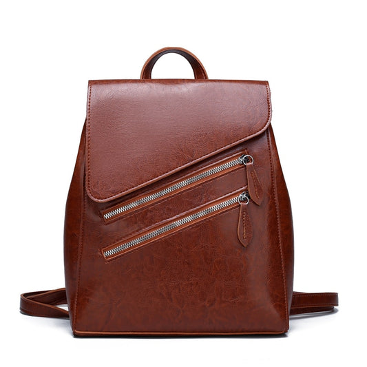 Luxury Vintage Leather School Bag, Shoulder Bag and Backpack-Backpacks-Innovato Design-Black-Innovato Design