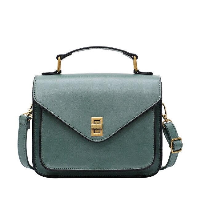 Small Square PU Leather Crossbody Bag, Shoulder Bag and Handbag-Handbags-Innovato Design-Green-Innovato Design