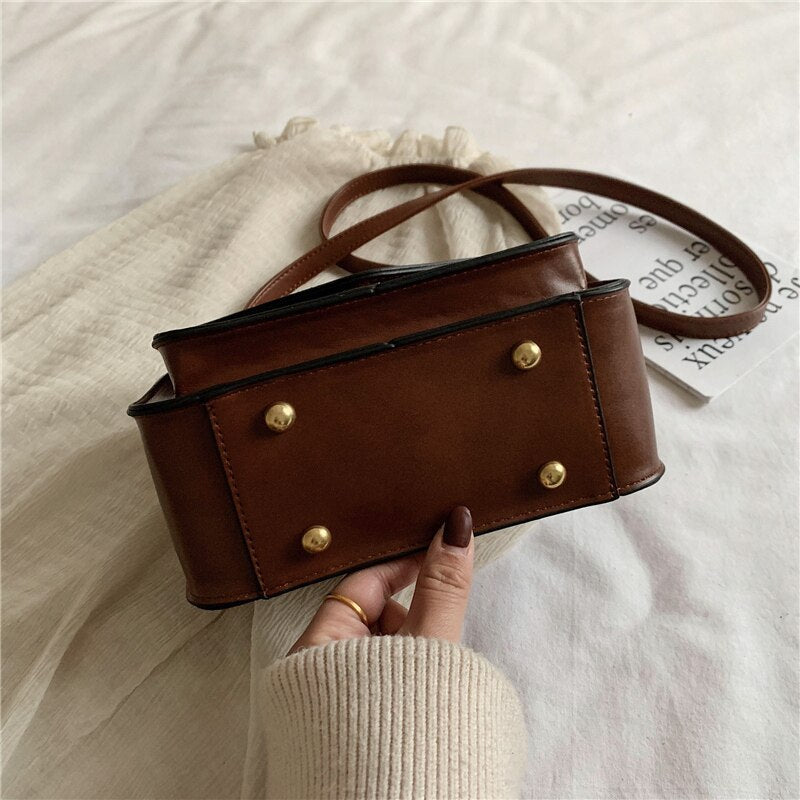 Small Square PU Leather Crossbody Bag, Shoulder Bag and Handbag-Handbags-Innovato Design-Green-Innovato Design