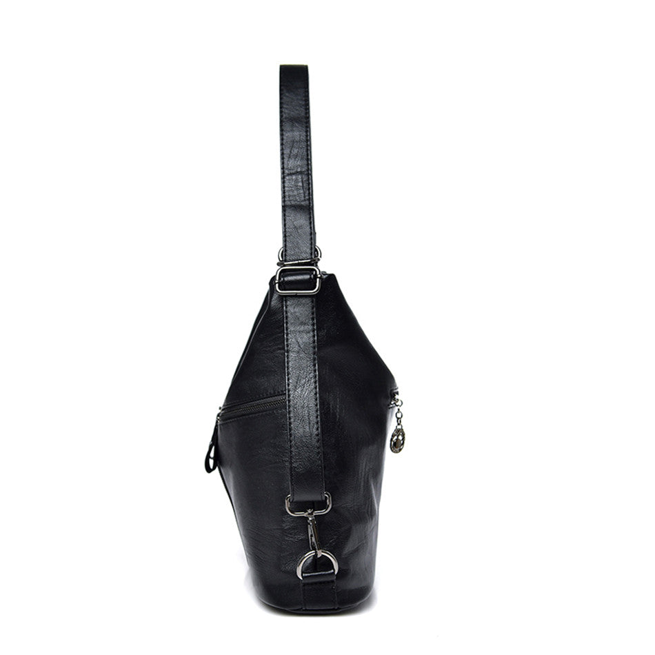 Soft Leather Shoulder Bag, Crossbody Bag and Handbag-Handbags-Innovato Design-Gray-Innovato Design
