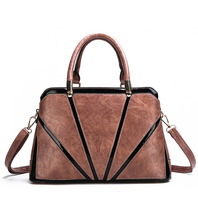 Casual Top-Handle PU Leather Tote Bag, Crossbody Bag and Handbag-Handbags-Innovato Design-Khaki-Innovato Design
