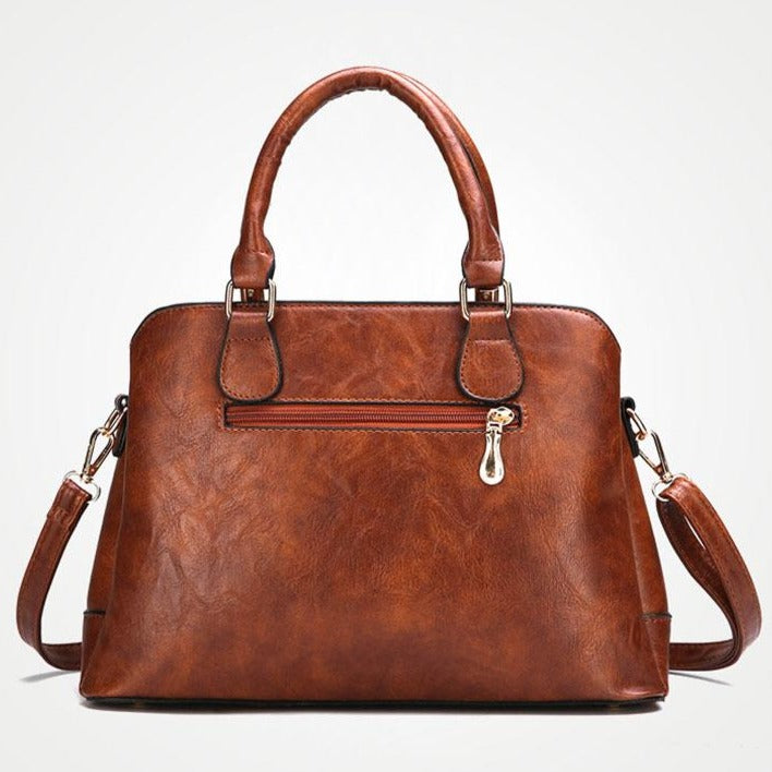 Casual Top-Handle PU Leather Tote Bag, Crossbody Bag and Handbag-Handbags-Innovato Design-Coffee-Innovato Design